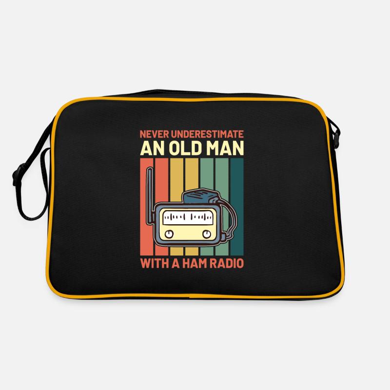 Never Underestimate An Old Man With A Ham Radio Retro Tasche
