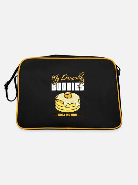 My Pancakes Buddies Call Me Dad - Retro Tasche - Schwarz/Gold - Hinten