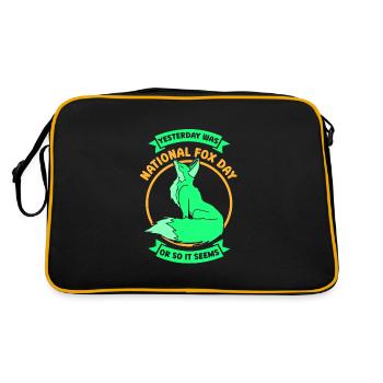 Yesterday was national fox day - Retro Tasche - Schwarz/Gold - Hinten