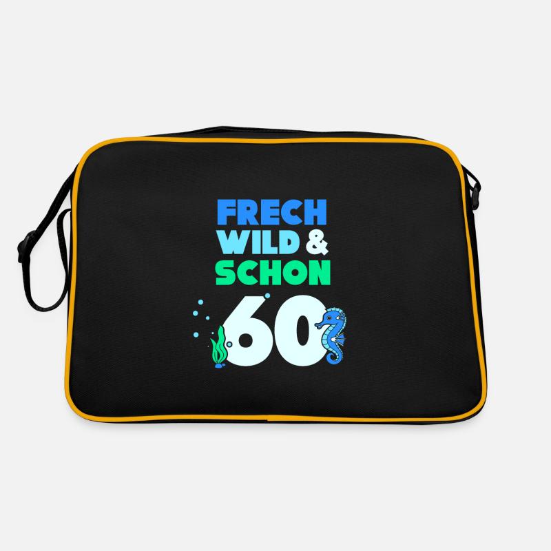 Geschenk 60 Jahre Geburtstag Frau Seepferd Retro Tasche
