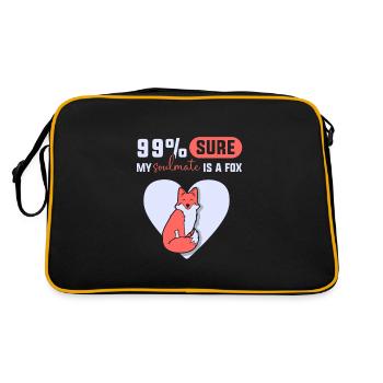99% sure my soulmate is a fox - Retro Tasche - Schwarz/Gold - Hinten
