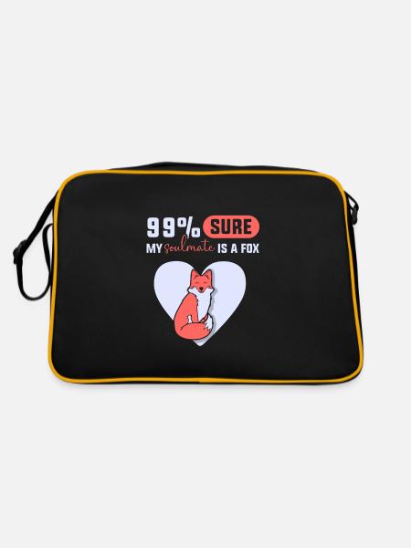 99% sure my soulmate is a fox - Retro Tasche - Schwarz/Gold - Hinten