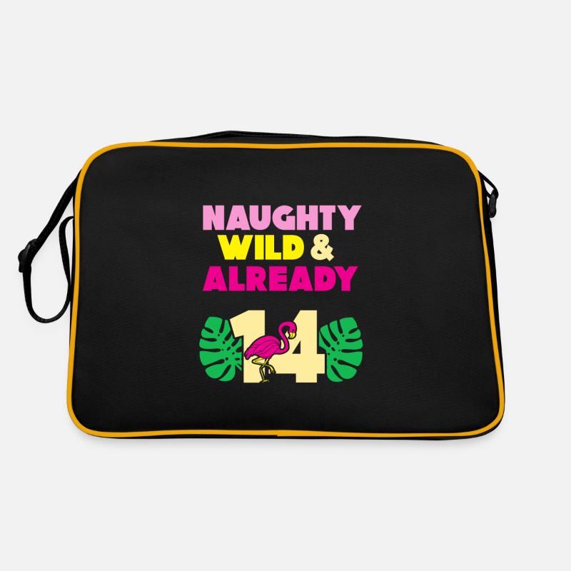 14 Jahre Geburtstag Junge Mädchen Flamingo Retro Tasche