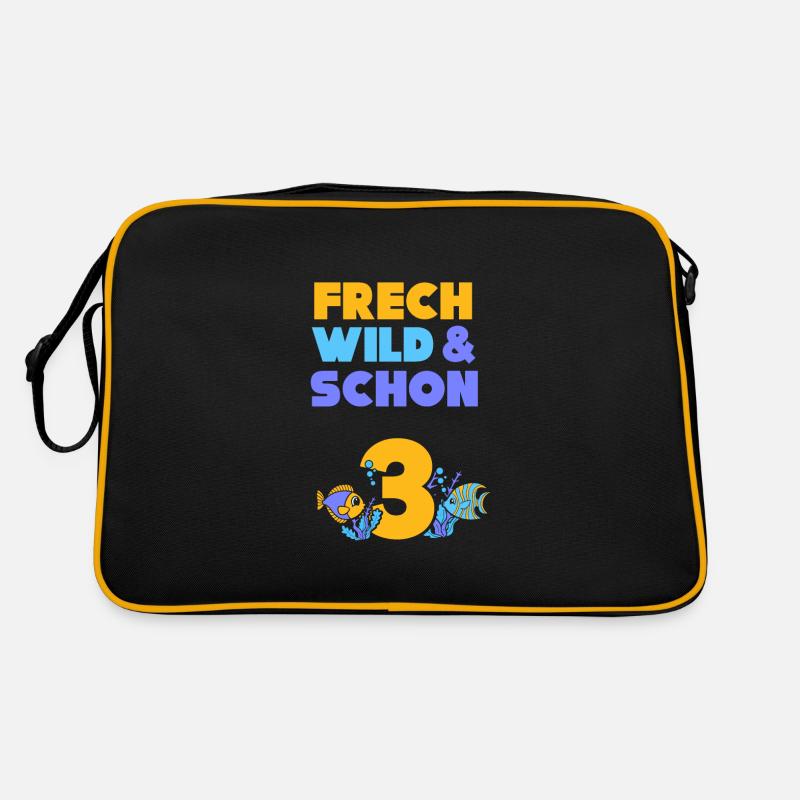 3 Jahre Geburtstag Junge Mädchen Fisch Retro Tasche