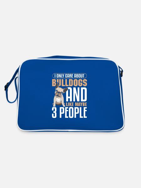 care about Bulldogs - Retro Tasche - Blau/Weiß - Hinten