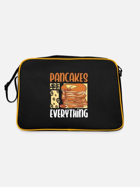 Pancakes are everything - Retro Tasche - Schwarz/Gold - Hinten