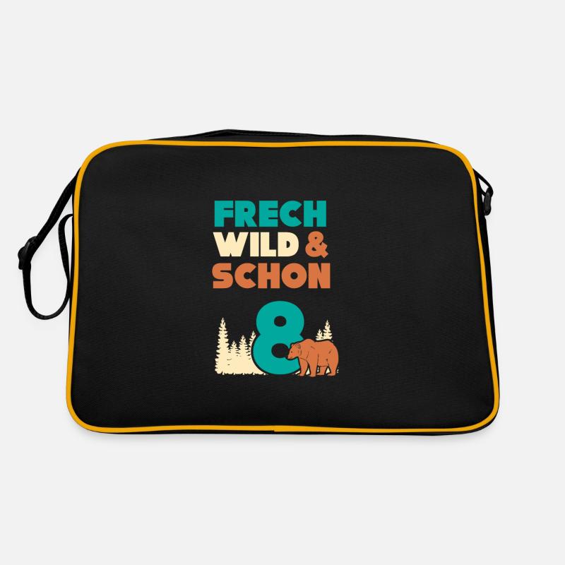 8 Jahre Geburtstag Junge Mädchen Bär Retro Tasche