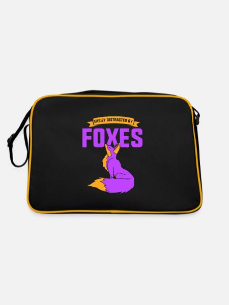 in a movie as long as the fox lives - Retro Tasche - Schwarz/Gold - Hinten