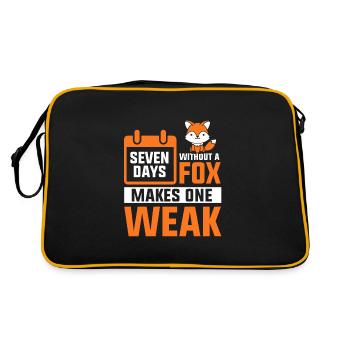 Seven days without a fox makes one week - Retro Tasche - Schwarz/Gold - Hinten