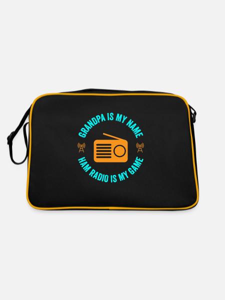Ham Radio Is My Game - Retro Tasche - Schwarz/Gold - Hinten