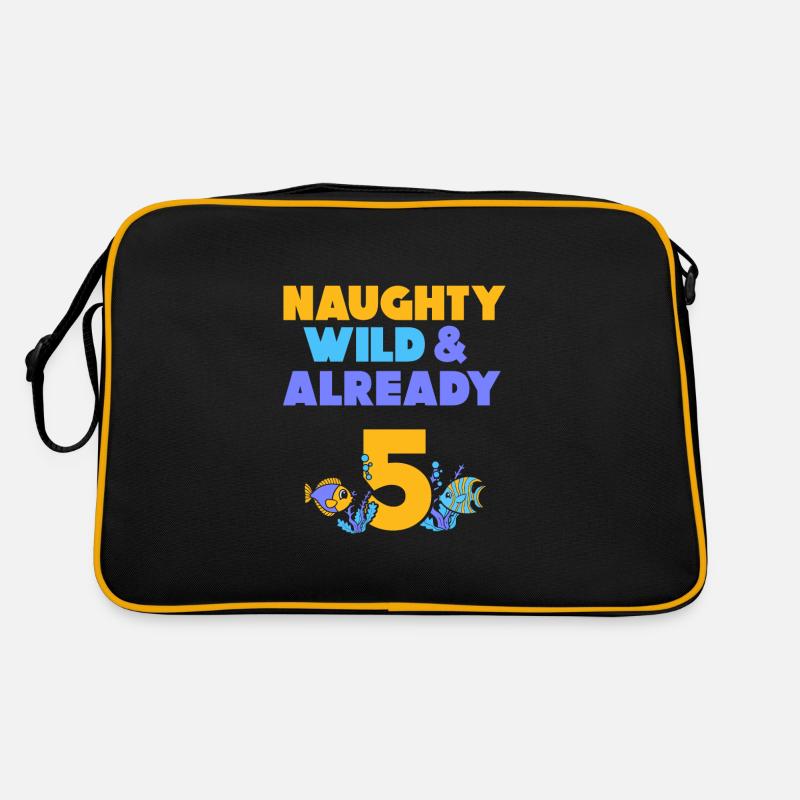 5 Jahre Geburtstag Junge Mädchen Fisch Retro Tasche