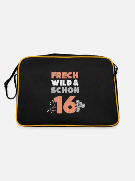 16 Jahre Geburtstag Koala - Retro Tasche - Schwarz/Gold - Hinten