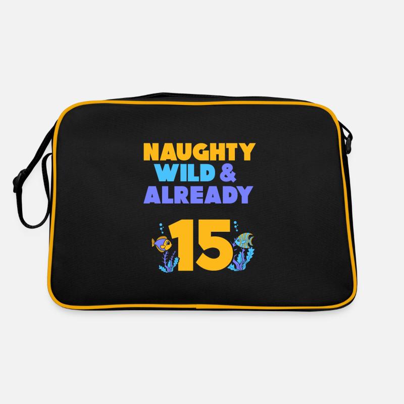 15 Jahre Geburtstag Junge Mädchen Fisch Retro Tasche