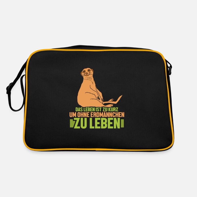 Das Leben ist zu kurz um ohne Erdmännchen Retro Tasche