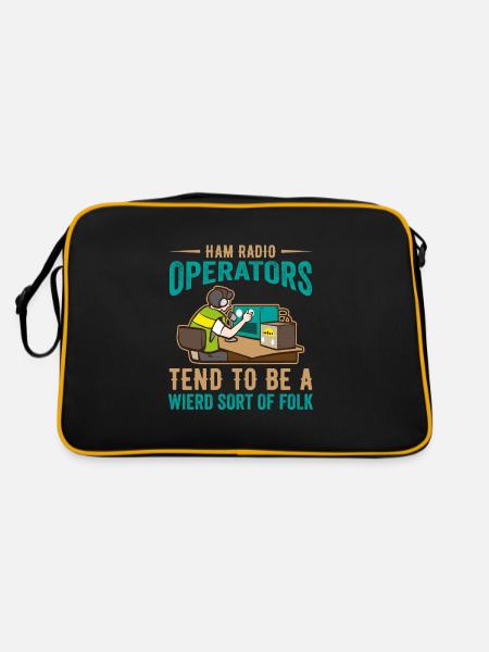 Ham radio operator tend to be a wierd sort of folk - Retro Tasche - Schwarz/Gold - Hinten