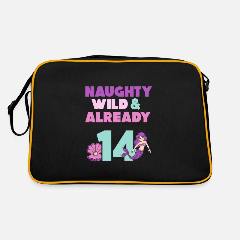 14 Jahre Geburtstag Junge Mädchen Meerjungfrau Retro Tasche