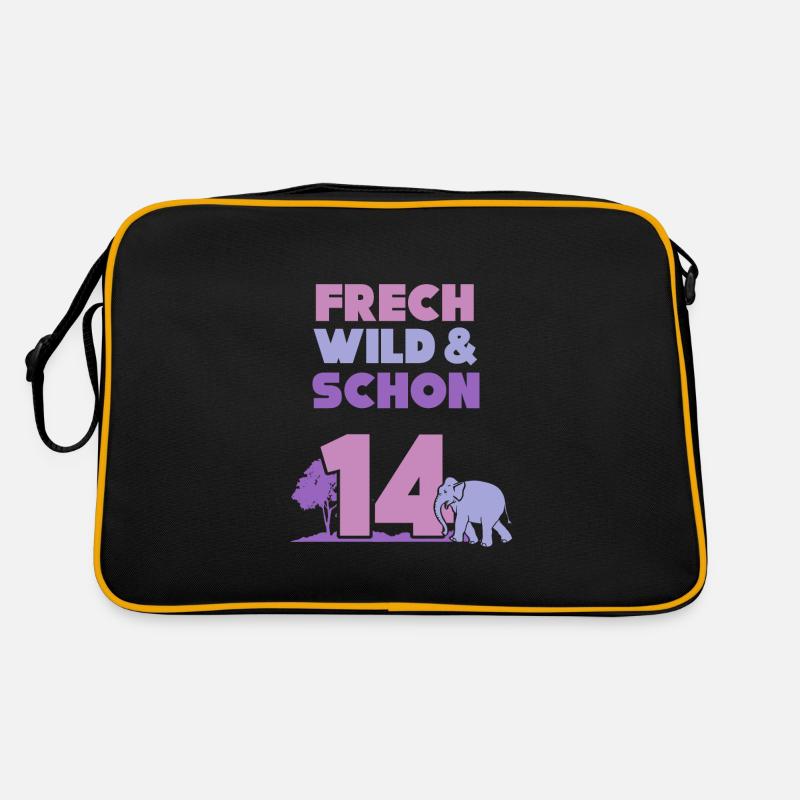 14 Jahre Geburtstag Junge Mädchen Elefant Retro Tasche