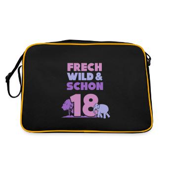 18 Jahre Geburtstag Elefant - Retro Tasche - Schwarz/Gold - Hinten