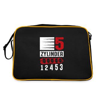 5 Zylinder 1 2 4 5 3 Tuner Tuning - Retro Tasche - Schwarz/Gold - Hinten