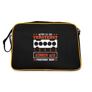 Wenn du das verstehst 1 2 4 5 3 Tuner - Retro Tasche - Schwarz/Gold - Hinten