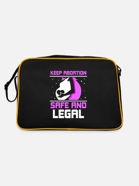 keep abortion safe and legal - Retro Tasche - Schwarz/Gold - Hinten