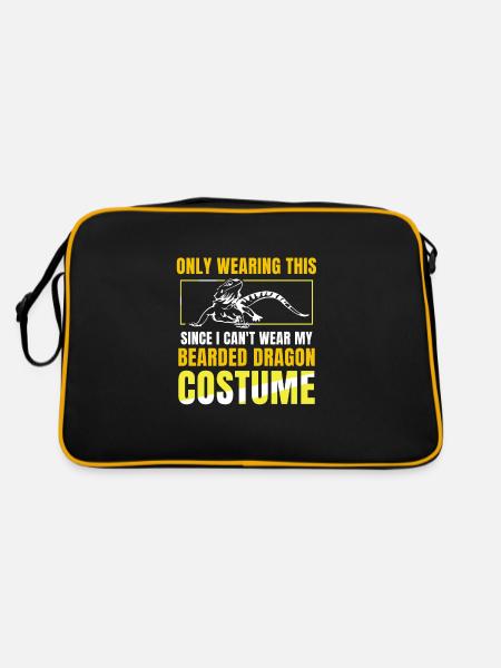since i can't wear my Bearded Dragon costume - Retro Tasche - Schwarz/Gold - Hinten