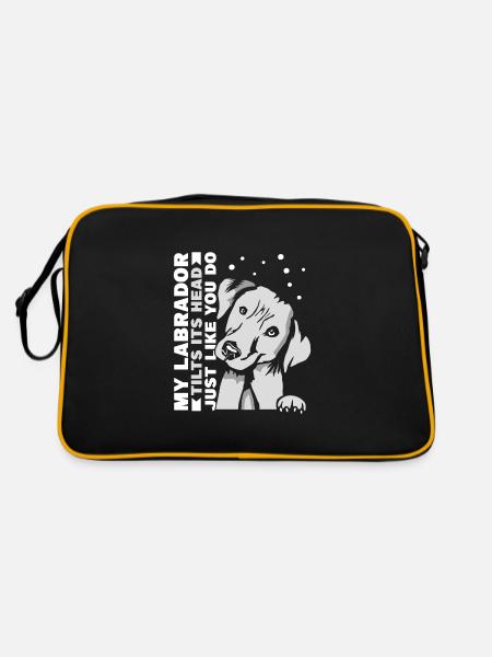 my Labrador tilts its head just like you do - Retro Tasche - Schwarz/Gold - Hinten