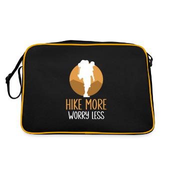 Hike more Worry less Wandern Wanderer - Retro Tasche - Schwarz/Gold - Hinten