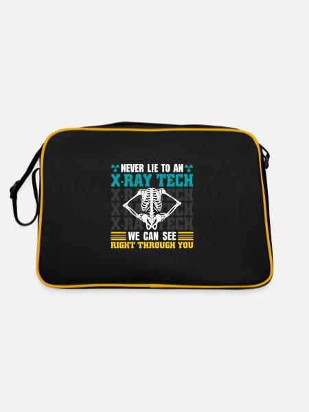 Never Lie To An X-Ray Tech - Retro Tasche - Schwarz/Gold - Hinten