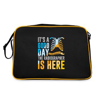 It's a good day the radiographer is here - Retro Tasche - Schwarz/Gold - Hinten