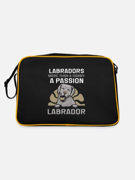 Labrador - Retro Tasche - Schwarz/Gold - Hinten