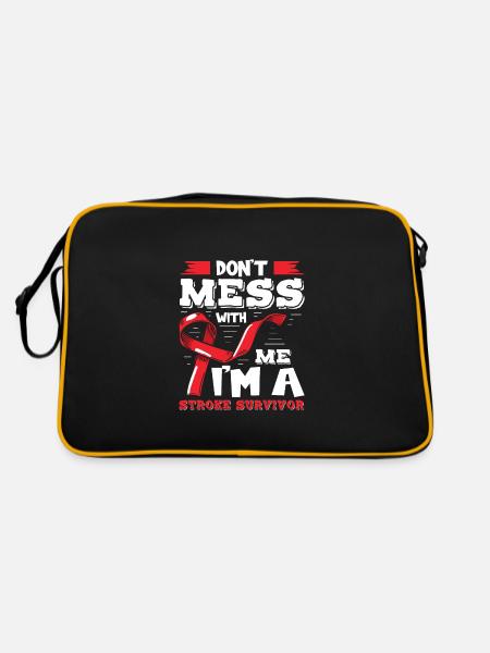 don't mess with me I'm a stroke survivor - Retro Tasche - Schwarz/Gold - Hinten
