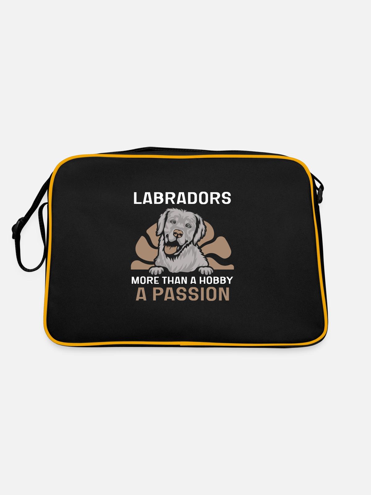 Labrador - Retro Tasche - Schwarz/Gold - Hinten