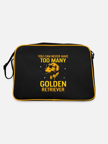 Golden Retriever - Retro Tasche - Schwarz/Gold - Hinten