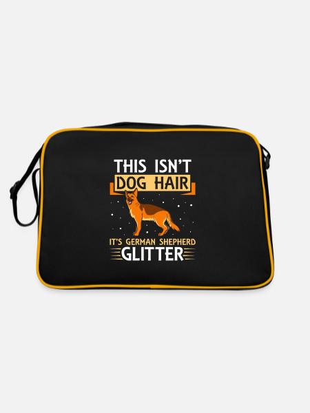 This Isn't Dog Hair It's German Shepherd Glitter - Retro Tasche - Schwarz/Gold - Hinten