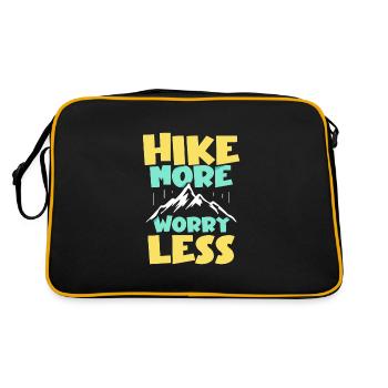 Hike more Worry less Wandern Wanderer - Retro Tasche - Schwarz/Gold - Hinten