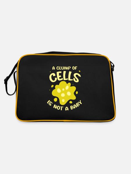 a clump of cells is not a baby - Retro Tasche - Schwarz/Gold - Hinten