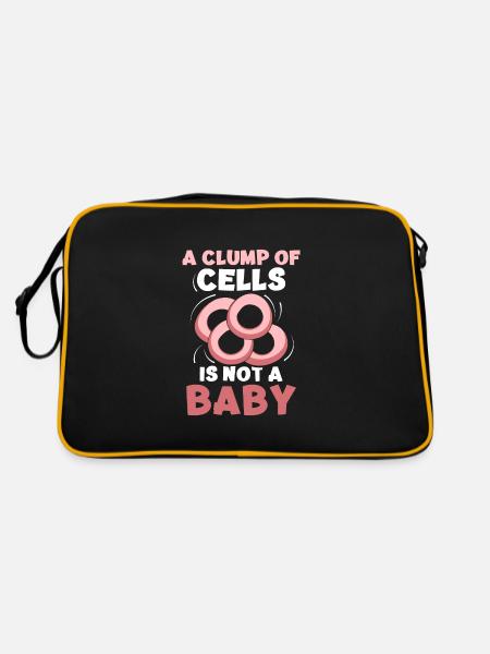 a clump of cells is not a baby - Retro Tasche - Schwarz/Gold - Hinten