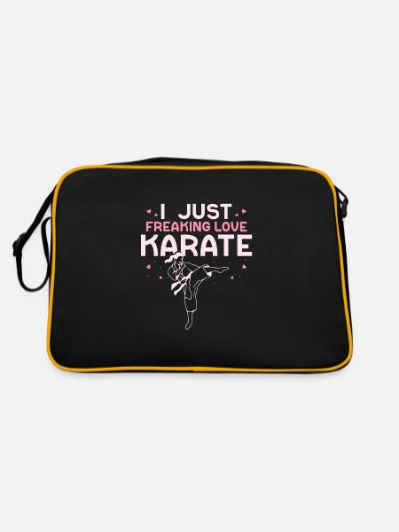 I just freaking loves Karate - Retro Tasche - Schwarz/Gold - Hinten