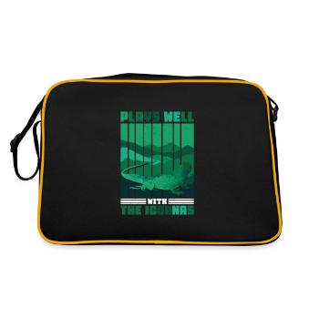 plays well with the Iguanas - Retro Tasche - Schwarz/Gold - Hinten