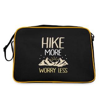 Hike more Worry less Wandern Wanderer - Retro Tasche - Schwarz/Gold - Hinten