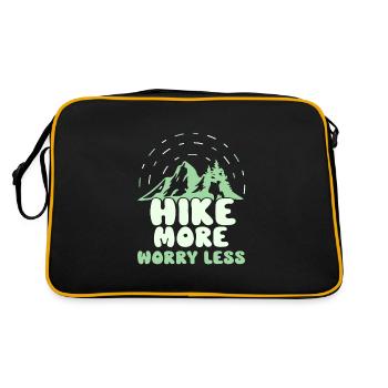 Hike more Worry less Wandern Wanderer - Retro Tasche - Schwarz/Gold - Hinten