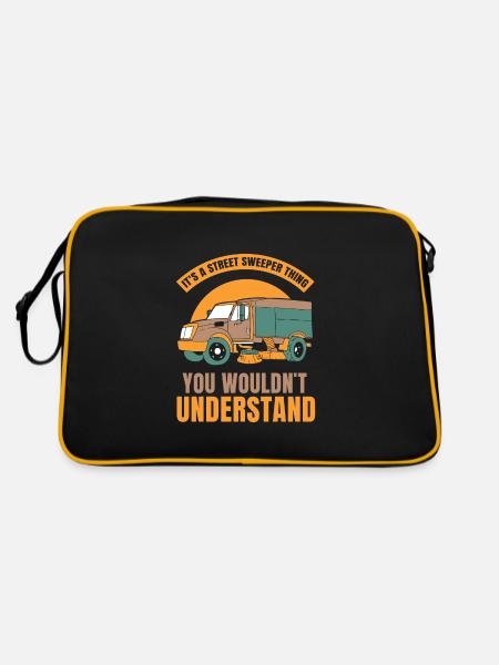 It's a street sweeper thing you wouldn't understan - Retro Tasche - Schwarz/Gold - Hinten