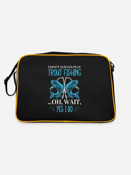 I don’t always play Trout Fishing - Retro Tasche - Schwarz/Gold - Hinten
