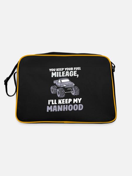 You keep your fuel mileage Lifted Truck - Retro Tasche - Schwarz/Gold - Hinten
