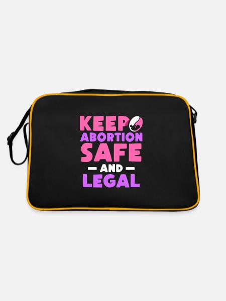keep abortion safe and legal - Retro Tasche - Schwarz/Gold - Hinten
