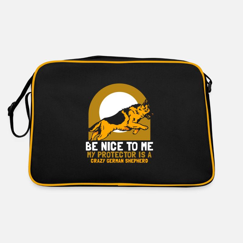 crazy German Shepherd Retro Tasche