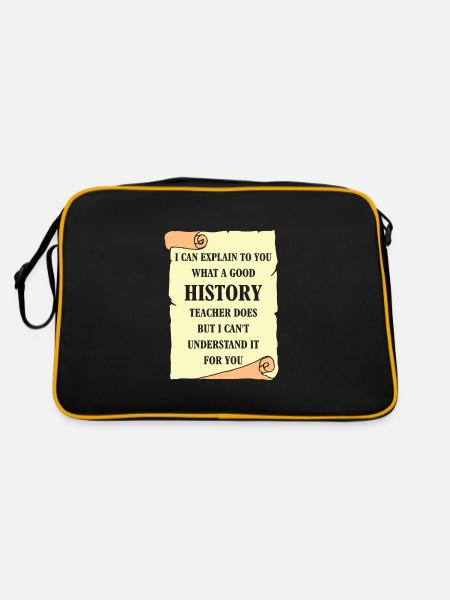 I can explain to you what a good History Teacher - Retro Tasche - Schwarz/Gold - Hinten