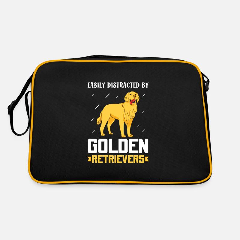 Easily Distracted By Golden retrievers Retro Tasche
