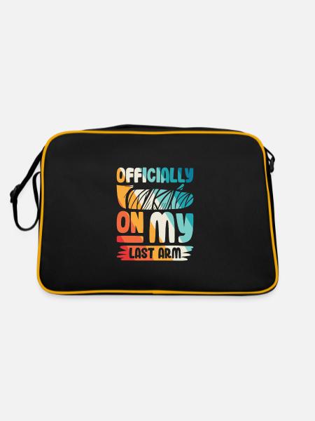 Officially on my last arm - Retro Tasche - Schwarz/Gold - Hinten